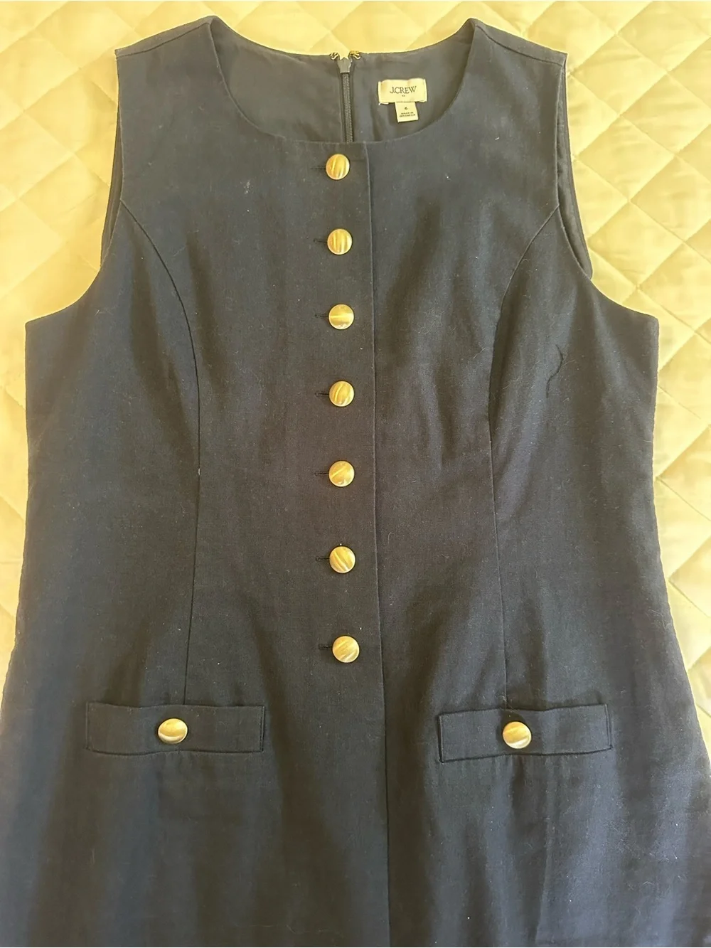 J. Crew Linen Blend button front mini dress